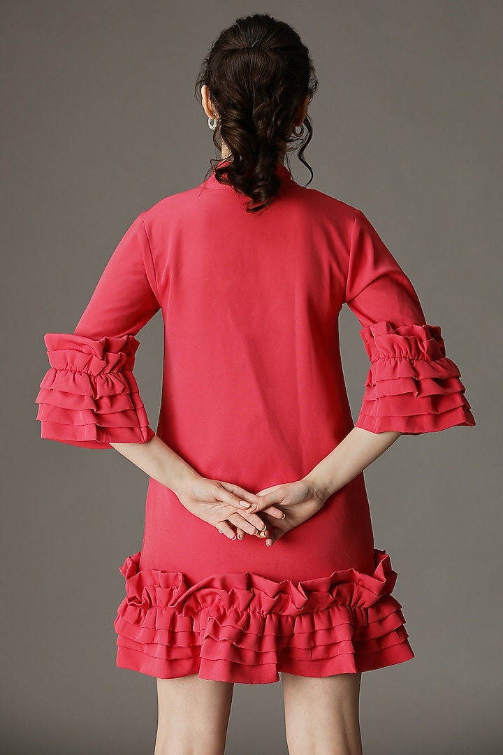Pink Polyester Summer Dress by PAMEEN at Pernia's Pop Up Shop