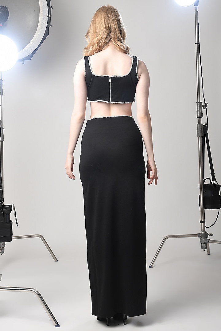 Black Premium Polyester Party Wear Gown by PAMEEN at Pernia's Pop Up Shop