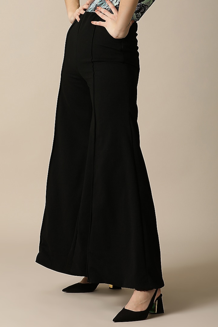 Black Polyester Flared Jumpsuit by PAMEEN at Pernia's Pop Up Shop