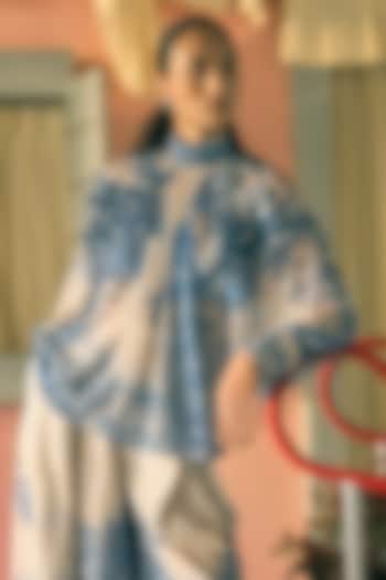 Sapphire Chiffon Digital Printed Top by Pankaj & Nidhi at Pernia's Pop Up Shop