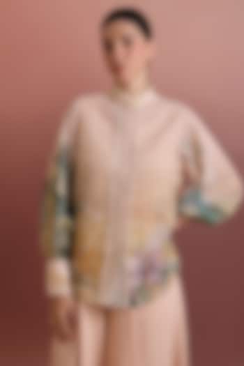 Crayola-Colored Lurex Linen Shirt by Pankaj & Nidhi at Pernia's Pop Up Shop