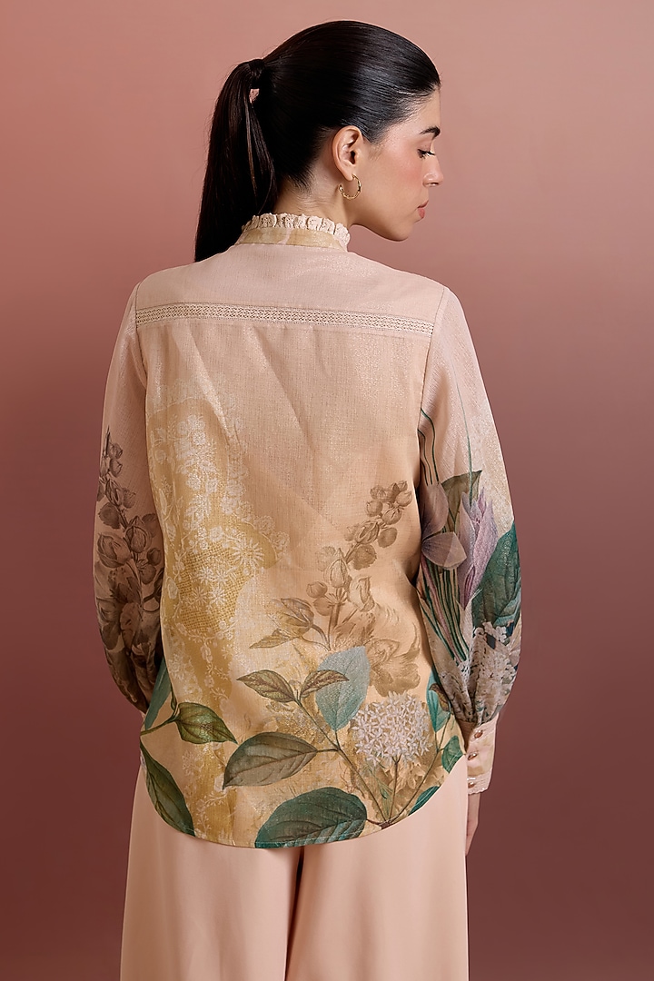 Crayola-Colored Lurex Linen Shirt by Pankaj & Nidhi at Pernia's Pop Up Shop
