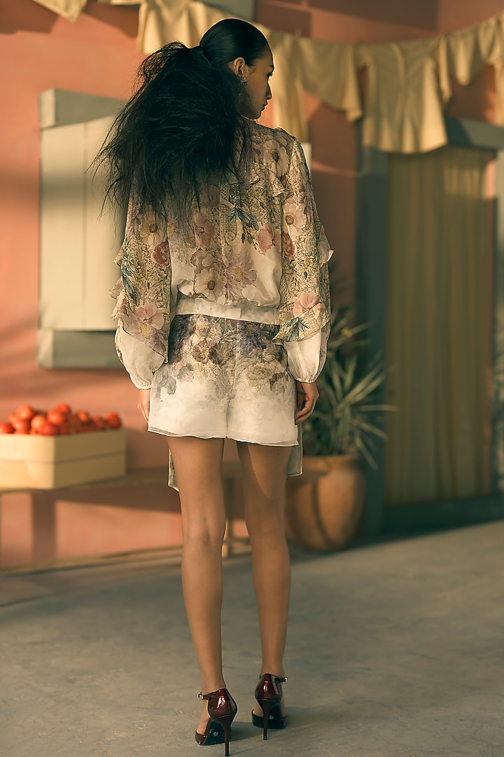 Pistachio Viscose Organza Applique Embroidered Co-Ord Set by Pankaj & Nidhi at Pernia's Pop Up Shop