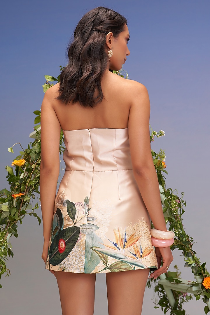 Crayola-Colored Twill Hand Embellished Off-Shoulder Mini Cocktail Dress by Pankaj & Nidhi at Pernia's Pop Up Shop