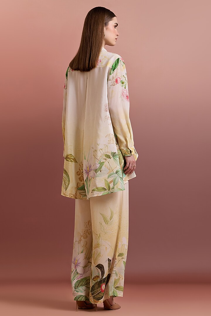 Crayola-Colored Silk Crepe Hand Embellished Co-Ord Set by Pankaj & Nidhi at Pernia's Pop Up Shop