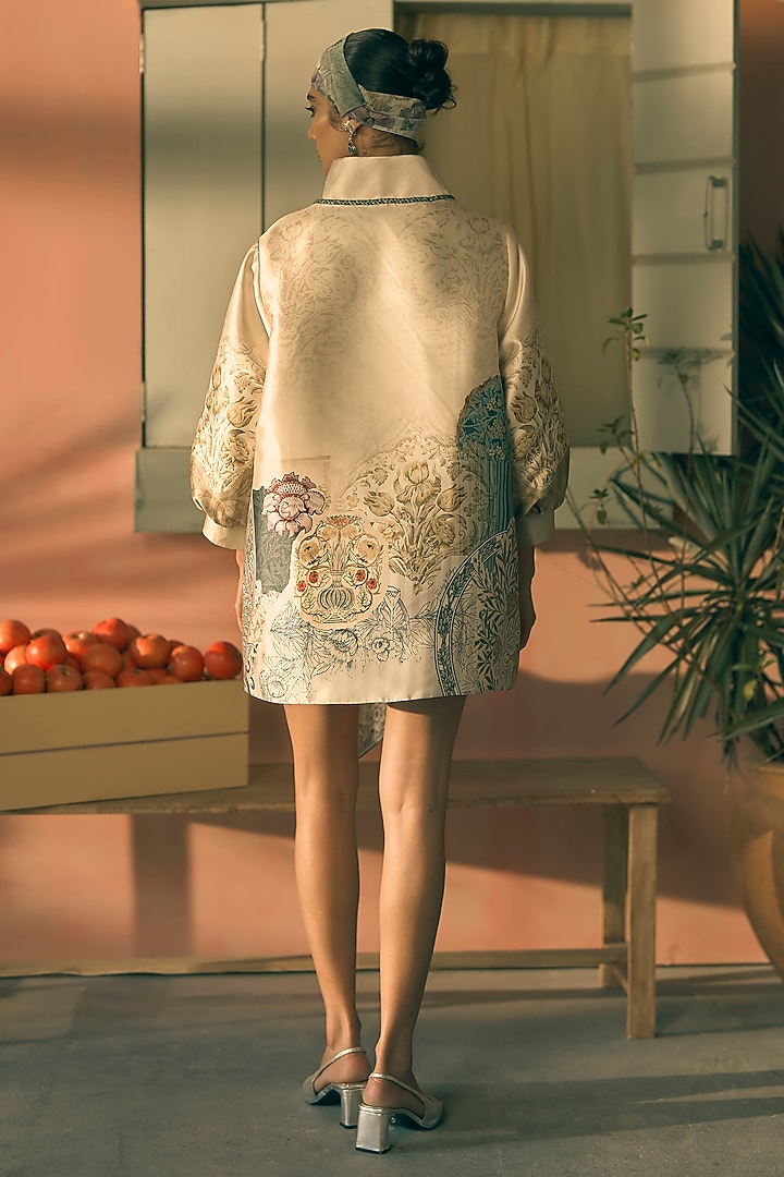 Pistachio Silk Organza Digital Printed Co-Ord Set by Pankaj & Nidhi at Pernia's Pop Up Shop