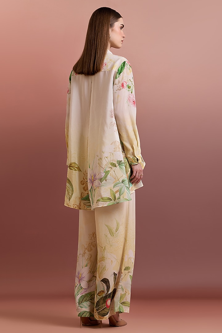 Crayola-Colored Silk Crepe Hand Embellished Shirt by Pankaj & Nidhi at Pernia's Pop Up Shop