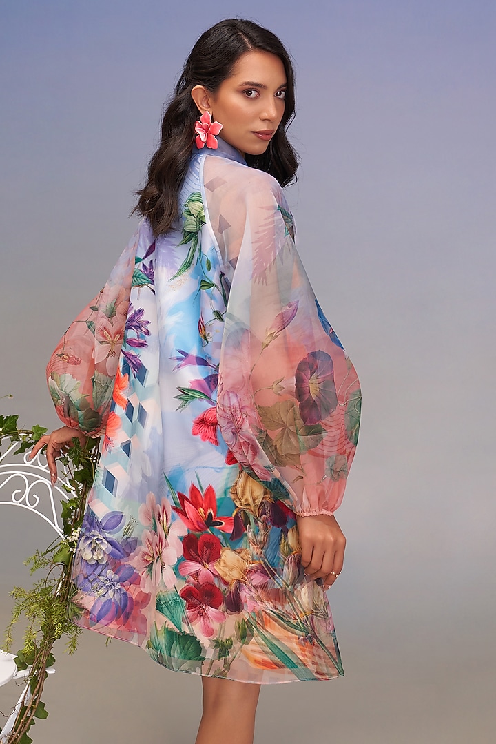 Spring Dew-Colored Organza Midi Vacation Dress by Pankaj & Nidhi at Pernia's Pop Up Shop
