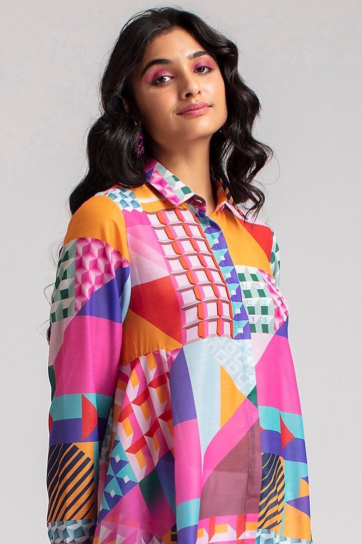 Multi Colored Printed Tunic With Inner by Pankaj & Nidhi at Pernia's Pop Up Shop