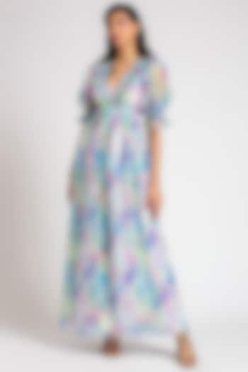 Multi Colored Hand Embellished Vacation Dress With Inner by Pankaj & Nidhi at Pernia's Pop Up Shop