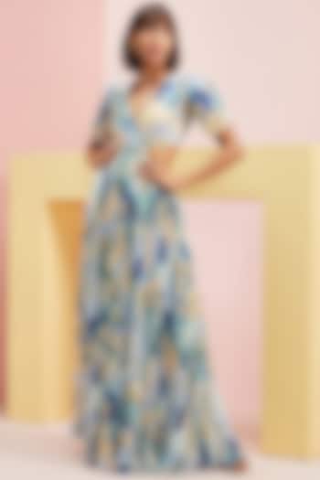 Multi Colored Chiffon Maxi Dress by Pankaj & Nidhi