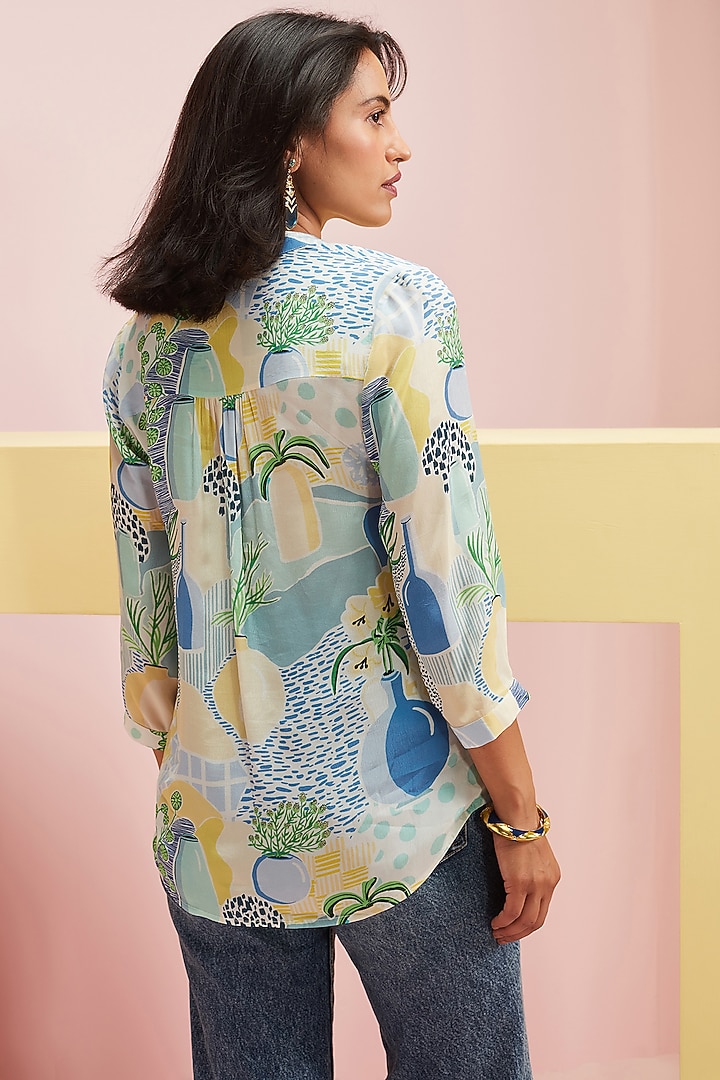 Multi Colored Hand Embellished Shirt Tunic by Pankaj & Nidhi at Pernia's Pop Up Shop