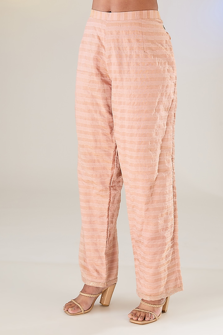 Blush Pink Georgette Cutdana Embroidered Chikankari Kurta Set by Pankaj S Heritage at Pernia's Pop Up Shop