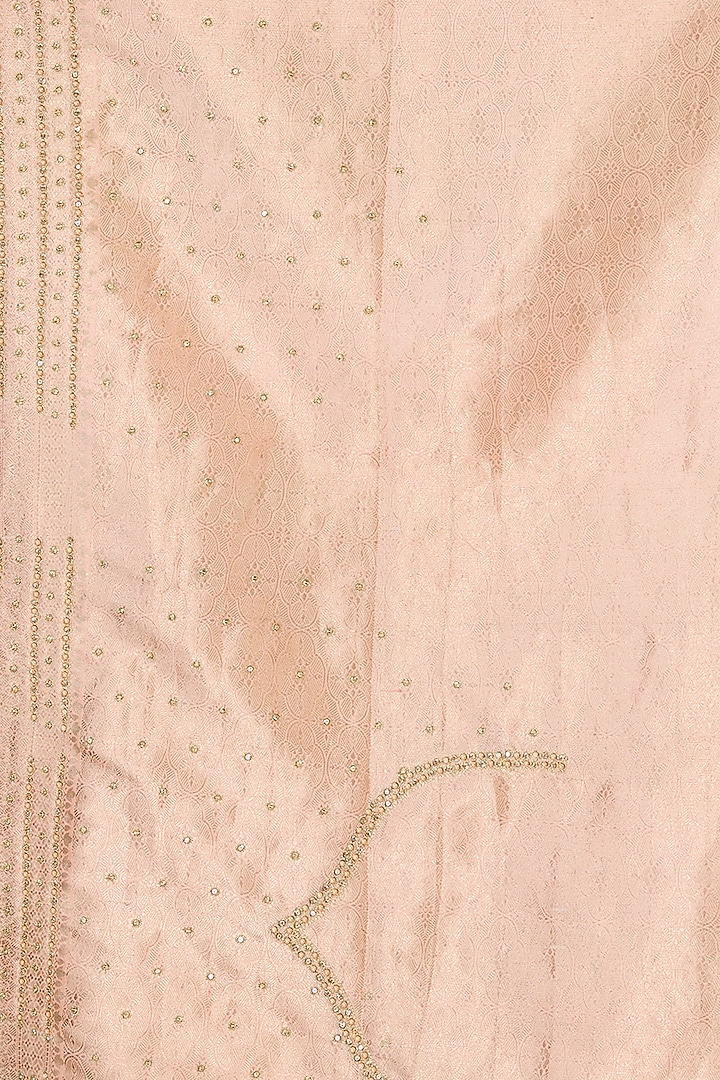 Blush Pink Georgette Tissue Swarovski Work Bridal Saree Set by Pankaj S Heritage at Pernia's Pop Up Shop