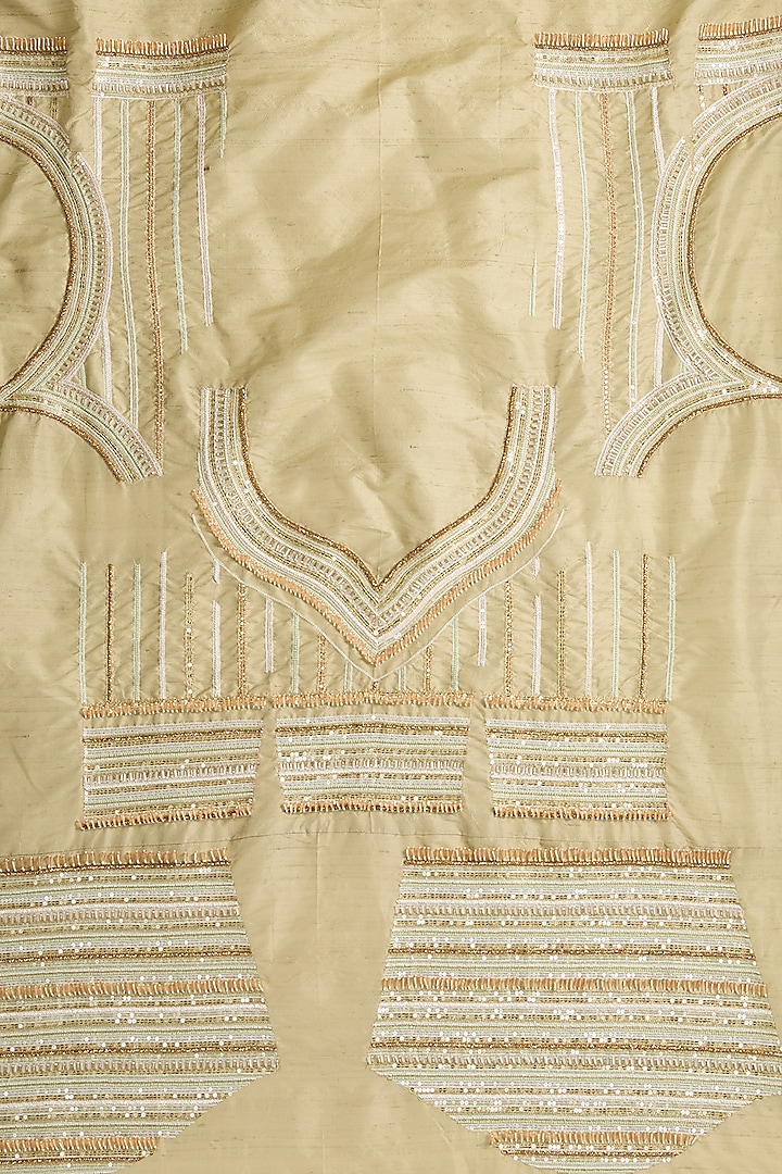 Mint Green Georgette Cutdana Work Chikankari Bridal Saree Set by Pankaj S Heritage at Pernia's Pop Up Shop