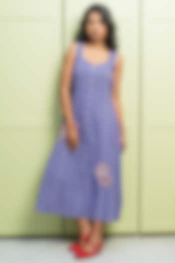 Purple Handwoven Cotton Checkered Summer Dress by Pants and Pajamas at Pernia's Pop Up Shop