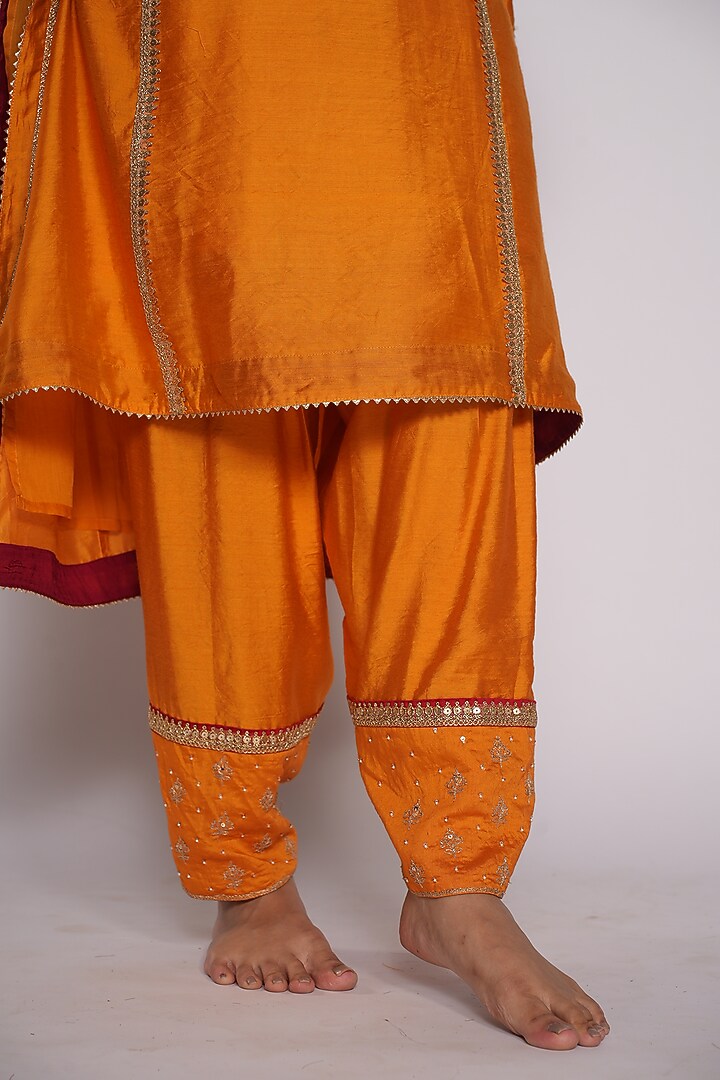 Orange Embroidered Pants by Pants and Pajamas at Pernia's Pop Up Shop
