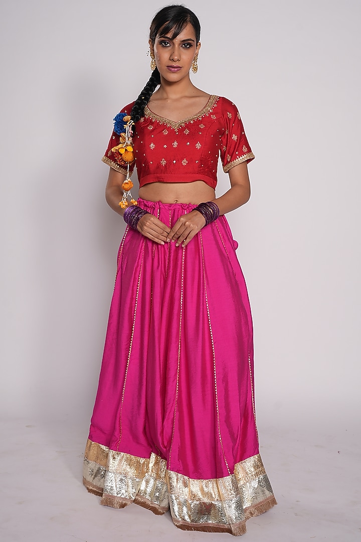 Red Embroidered Blouse by Pants and Pajamas at Pernia's Pop Up Shop