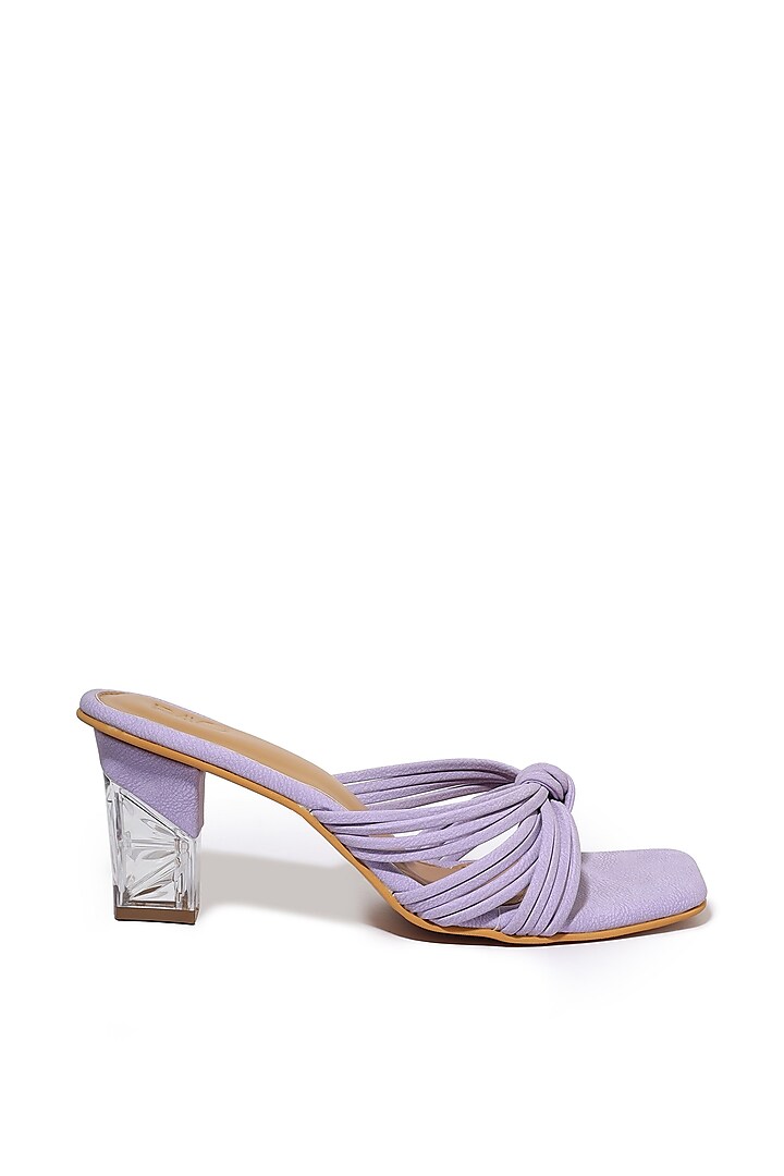 Lavender Vegan Leather Heels by Paio