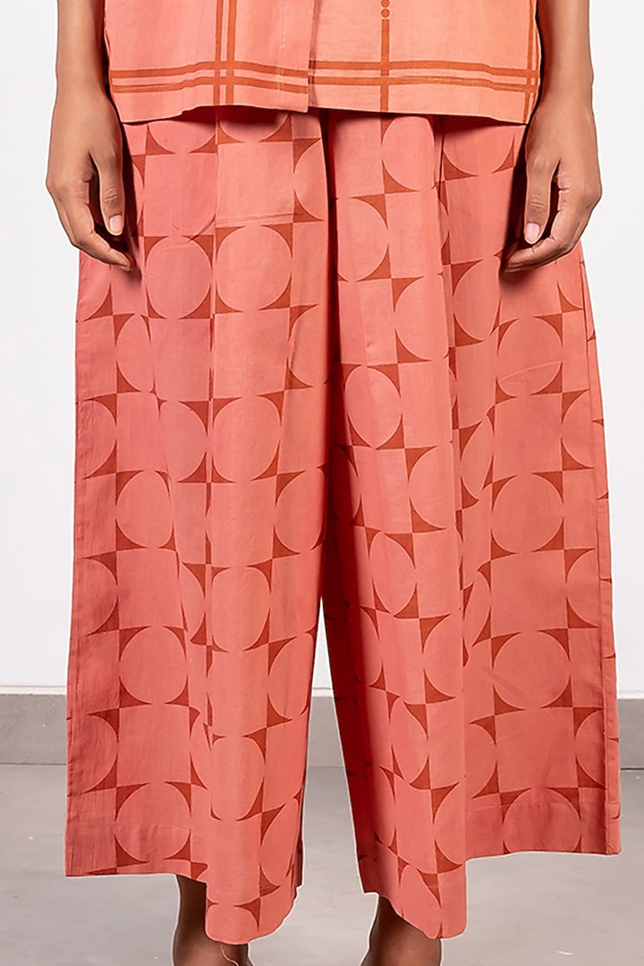 Pink Printed Culotte Pants by Paon at Pernia's Pop Up Shop