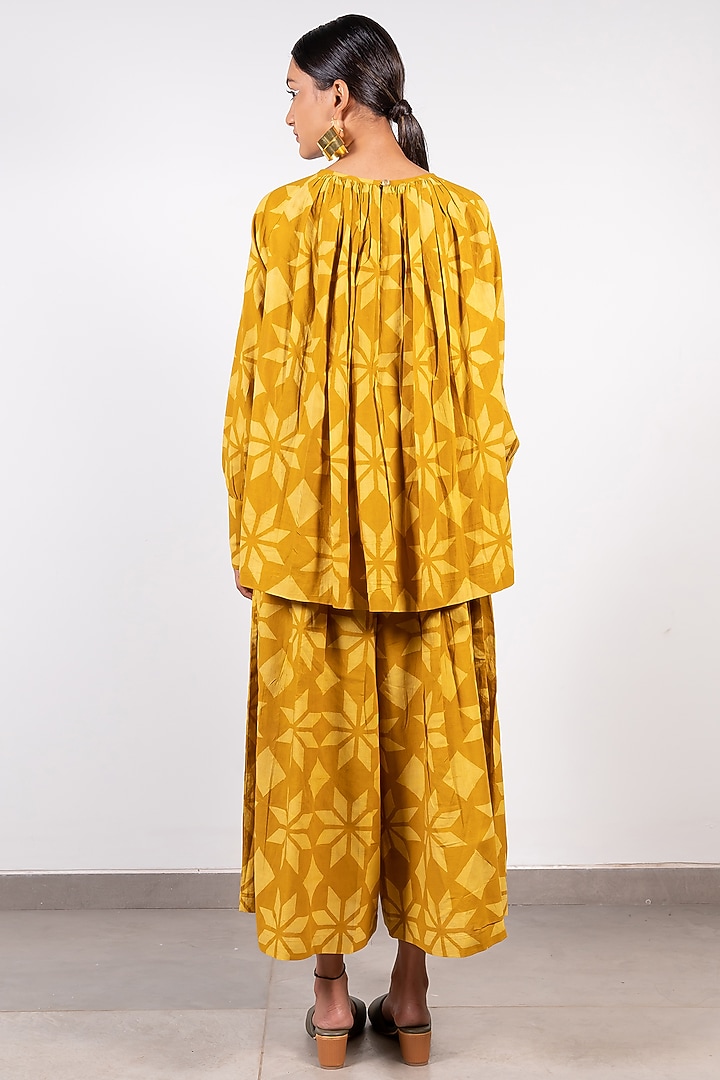 Mustard Printed Culotte Pants by Paon at Pernia's Pop Up Shop