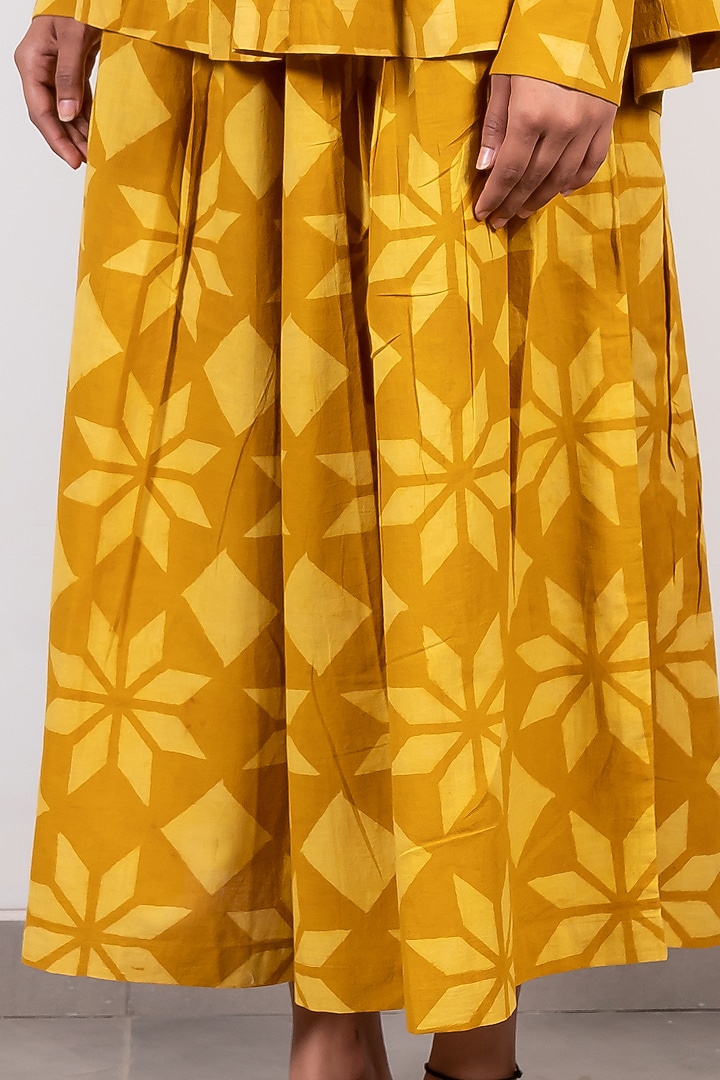Mustard Printed Culotte Pants by Paon at Pernia's Pop Up Shop