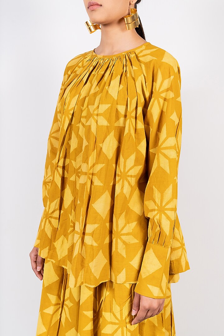 Mustard Printed Top by Paon at Pernia's Pop Up Shop