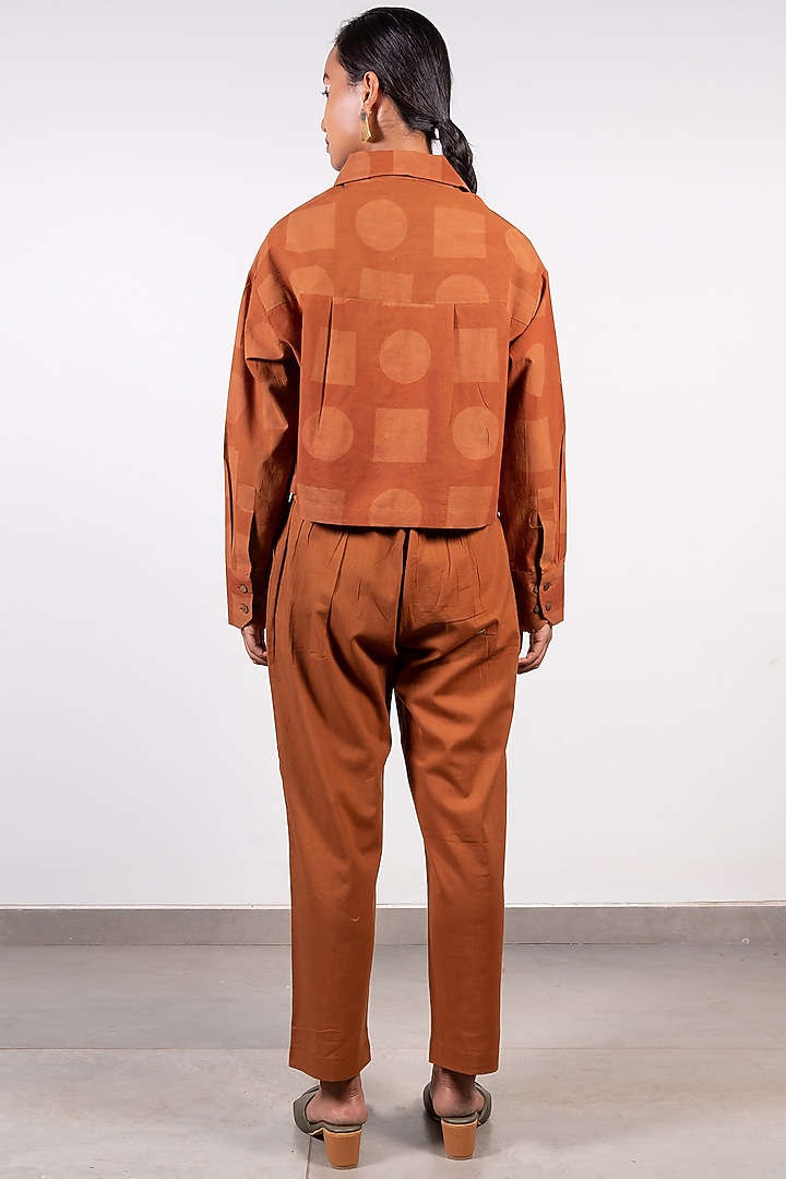 Brown Cotton Pants by Paon at Pernia's Pop Up Shop