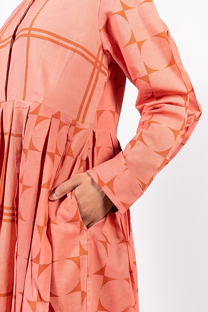 Pink Cotton Printed Summer Dress by Paon at Pernia's Pop Up Shop