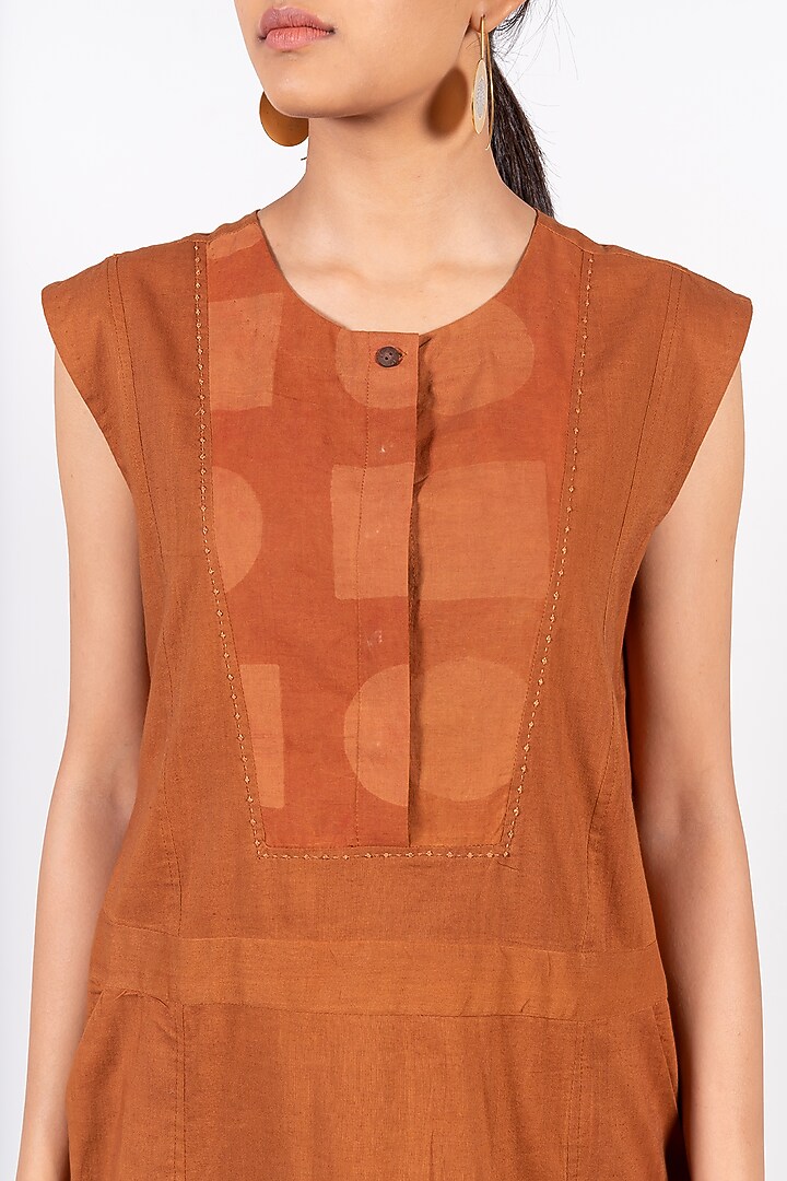 Brown Printed Tunic Set by Paon at Pernia's Pop Up Shop
