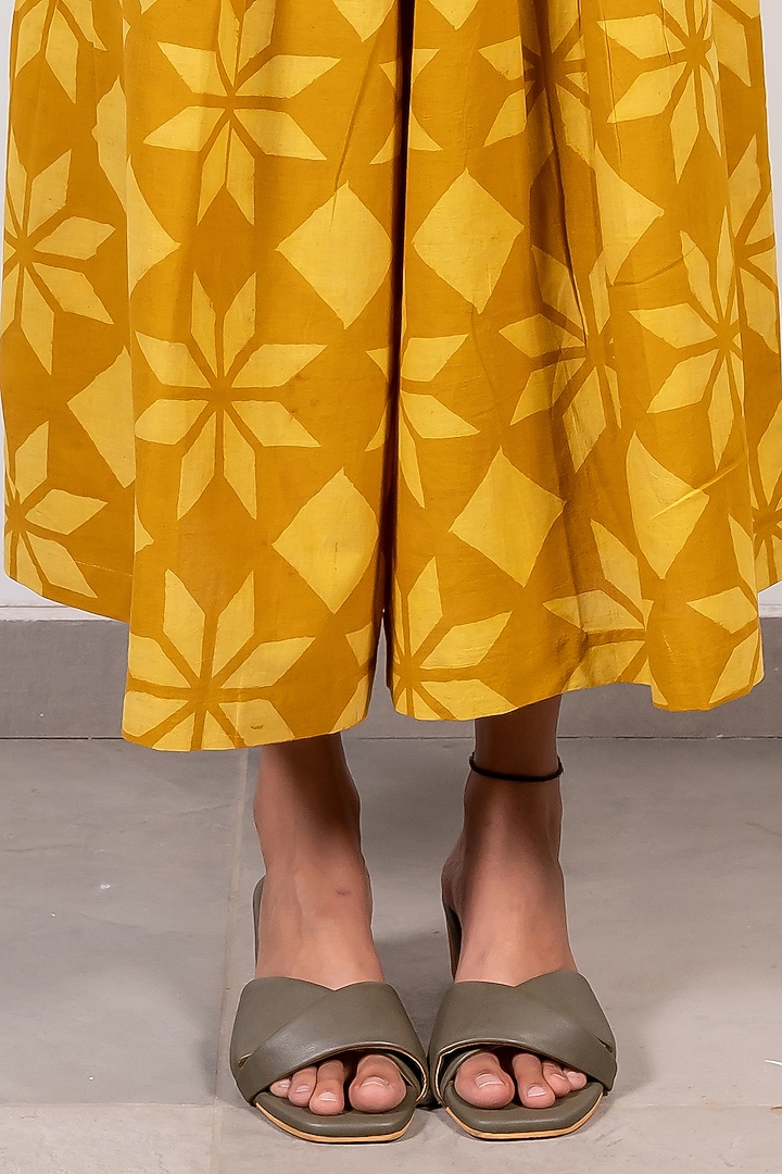 Bright Mustard Printed Pant Set by Paon at Pernia's Pop Up Shop
