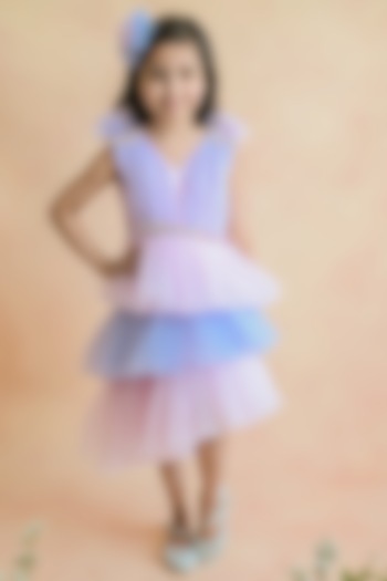 Blue & Pink Tulle Dress For Girls by pa:paa