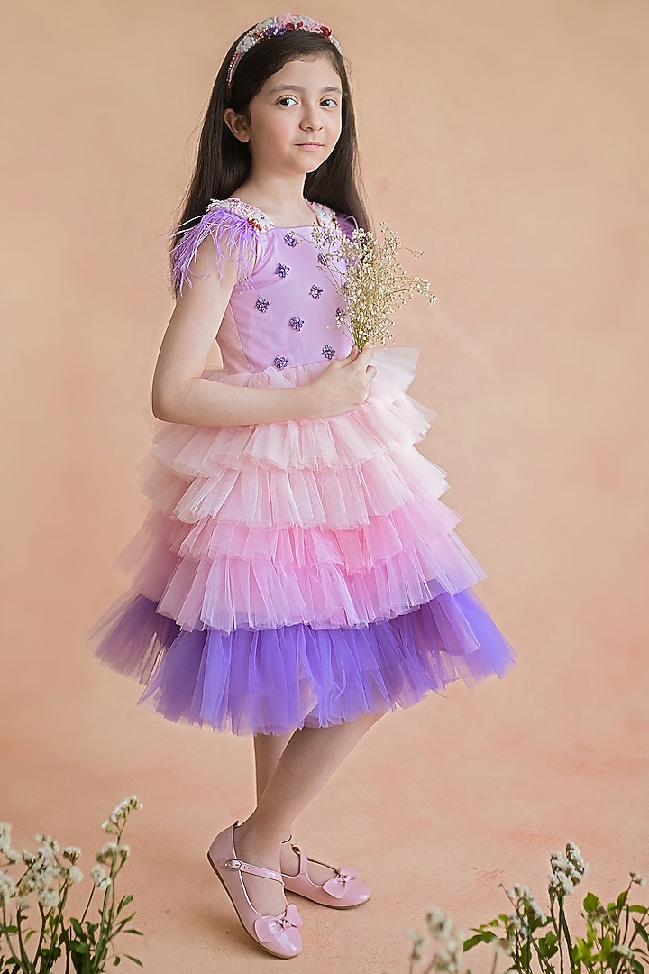Lavender & Pink Tulle Dress For Girls by pa:paa at Pernia's Pop Up Shop