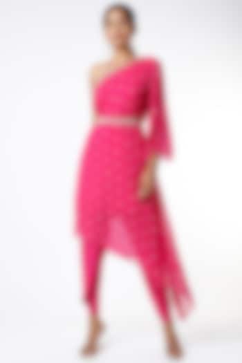 Hot Pink Sequins Embroidered Tunic Set by Poshak apparels