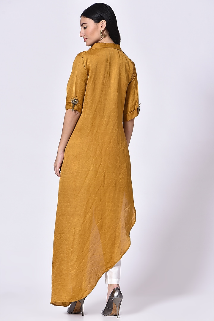 Mustard Asymmetrical Tunic Set by Poshak apparels at Pernia's Pop Up Shop