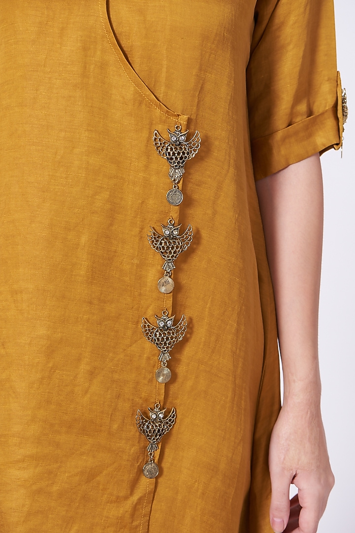 Mustard Asymmetrical Tunic Set by Poshak apparels at Pernia's Pop Up Shop