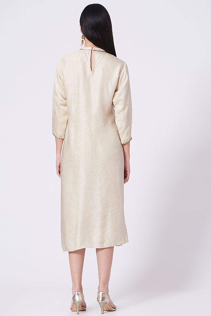 Off-White Embroidered Kurta Summer Dress by Poshak apparels at Pernia's Pop Up Shop