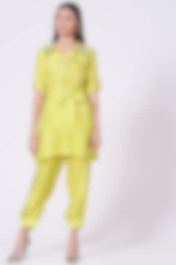 Lemon Yellow Short Tunic Set by Poshak apparels