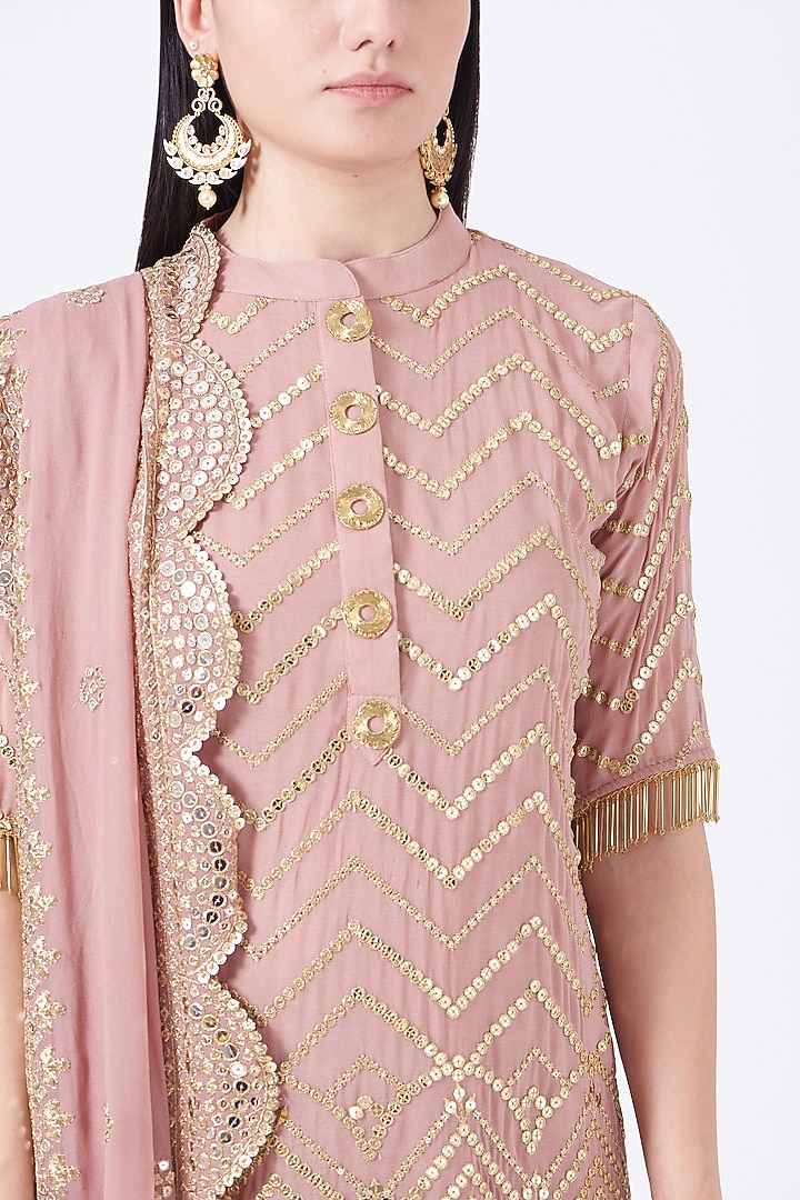 Mint Georgette Layered Gharara Set by Poshak apparels at Pernia's Pop Up Shop