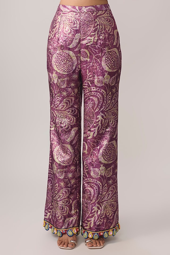 Wine Jacquard & Satin Co-Ord Set by PAPA DONT PREACH PRET at Pernia's Pop Up Shop