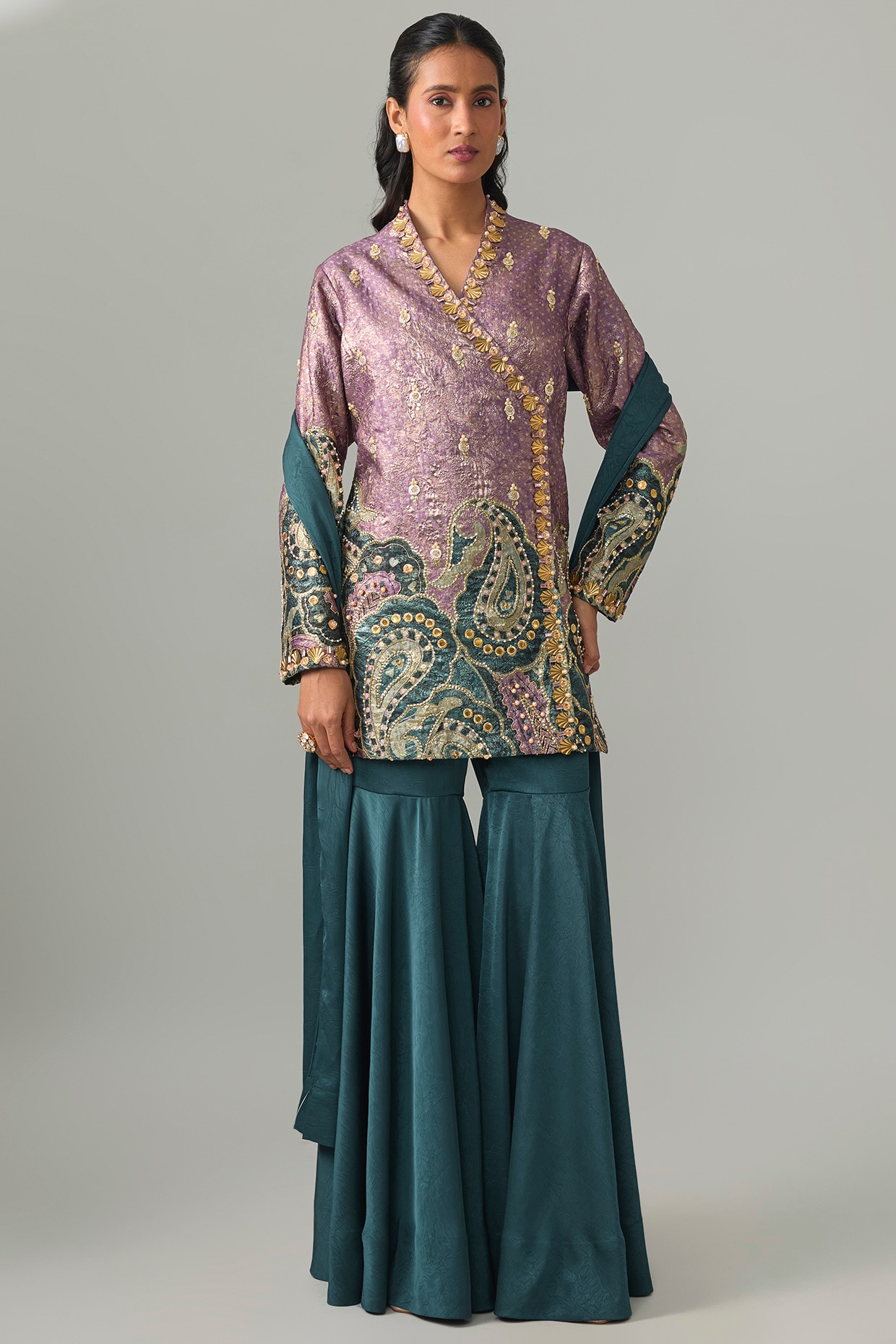 PAPA DONT PREACH PRET Pink Jacquard Kurta Set