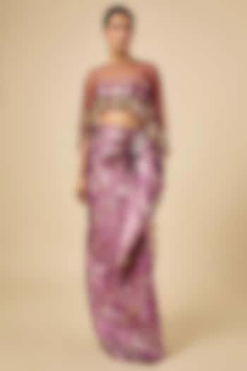 Wine Jacquard Skirt Set by PAPA DONT PREACH PRET at Pernia's Pop Up Shop