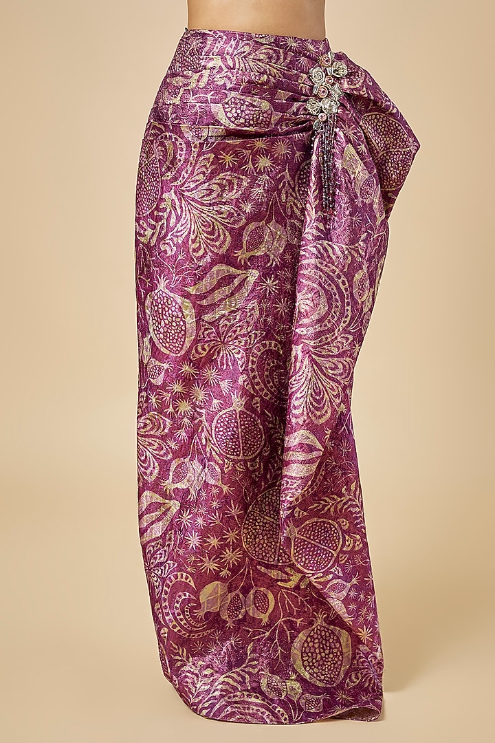Wine Jacquard Skirt Set by PAPA DONT PREACH PRET at Pernia's Pop Up Shop