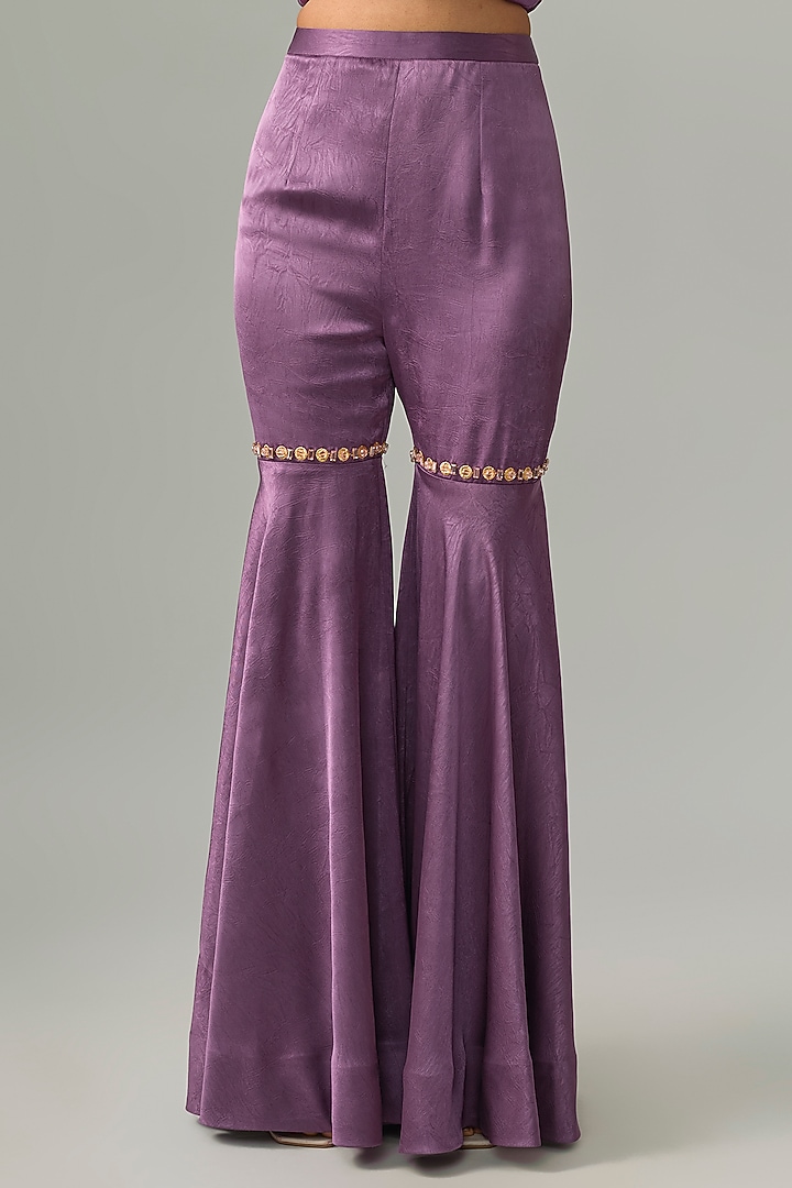 Purple Jacquard Gharara Set by PAPA DONT PREACH PRET at Pernia's Pop Up Shop
