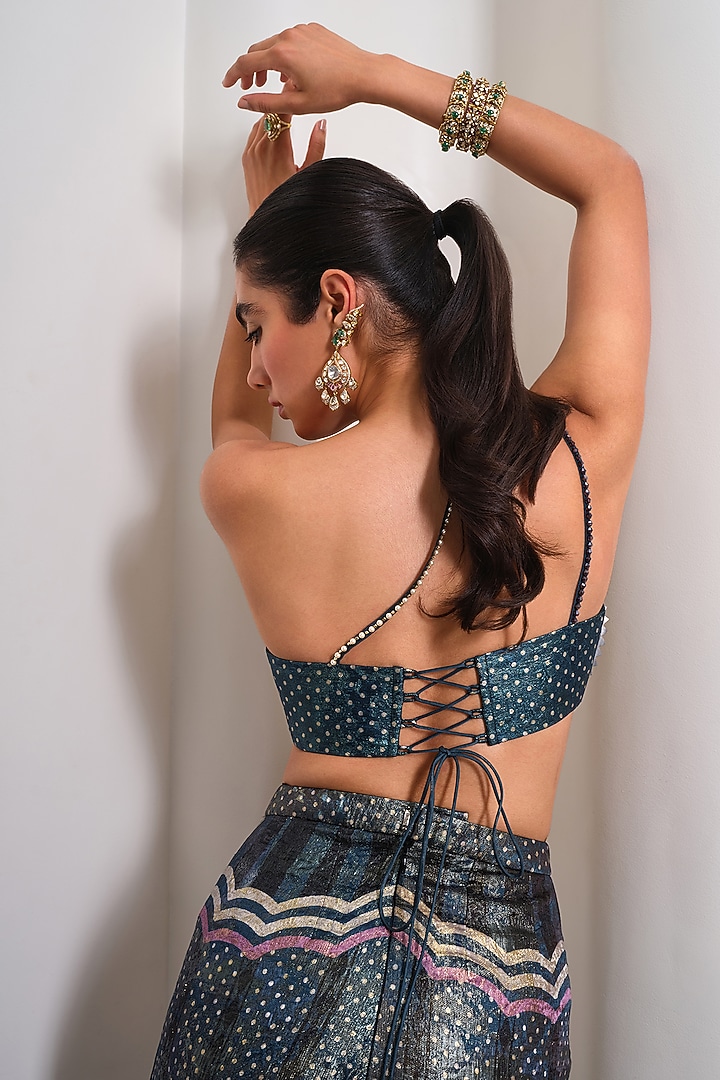 Green Jacquard Sequin Embroidered Flared Pant Set by PAPA DONT PREACH PRET at Pernia's Pop Up Shop
