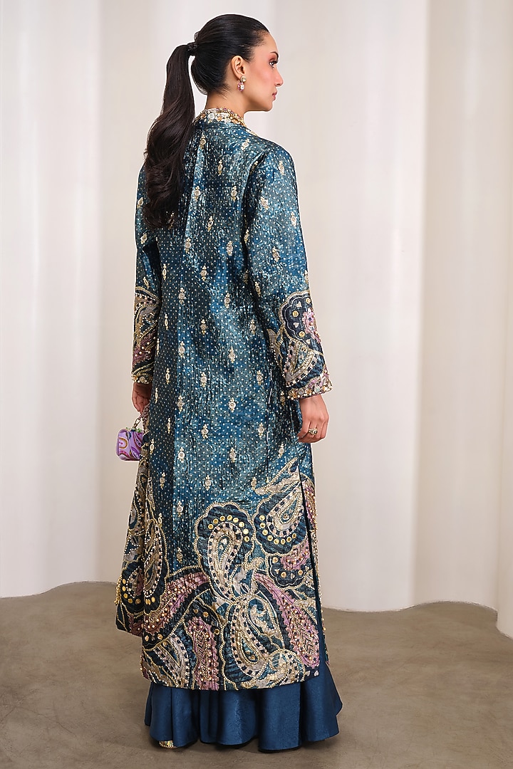 Green Jacquard Embellished Jacket Set by PAPA DONT PREACH PRET at Pernia's Pop Up Shop