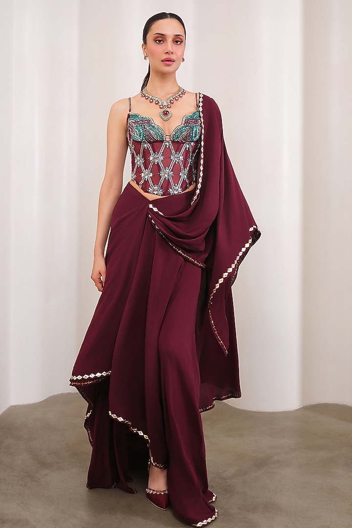 Green Jacquard Embroidered Party Wear Dress by PAPA DONT PREACH PRET at Pernia's Pop Up Shop