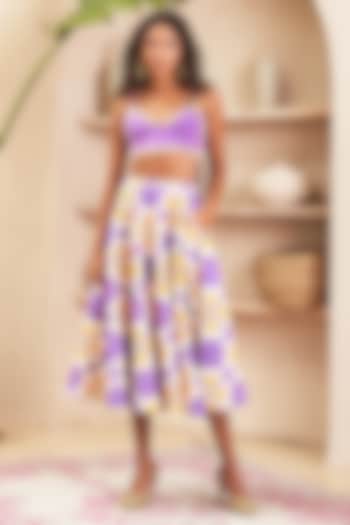 Lilac Scuba Circular Skirt Set by PAPA DONT PREACH PRET