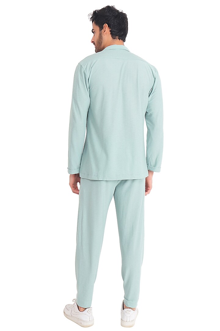 Green Knitted Linen Co-Ord Set by Pasqo Label at Pernia's Pop Up Shop