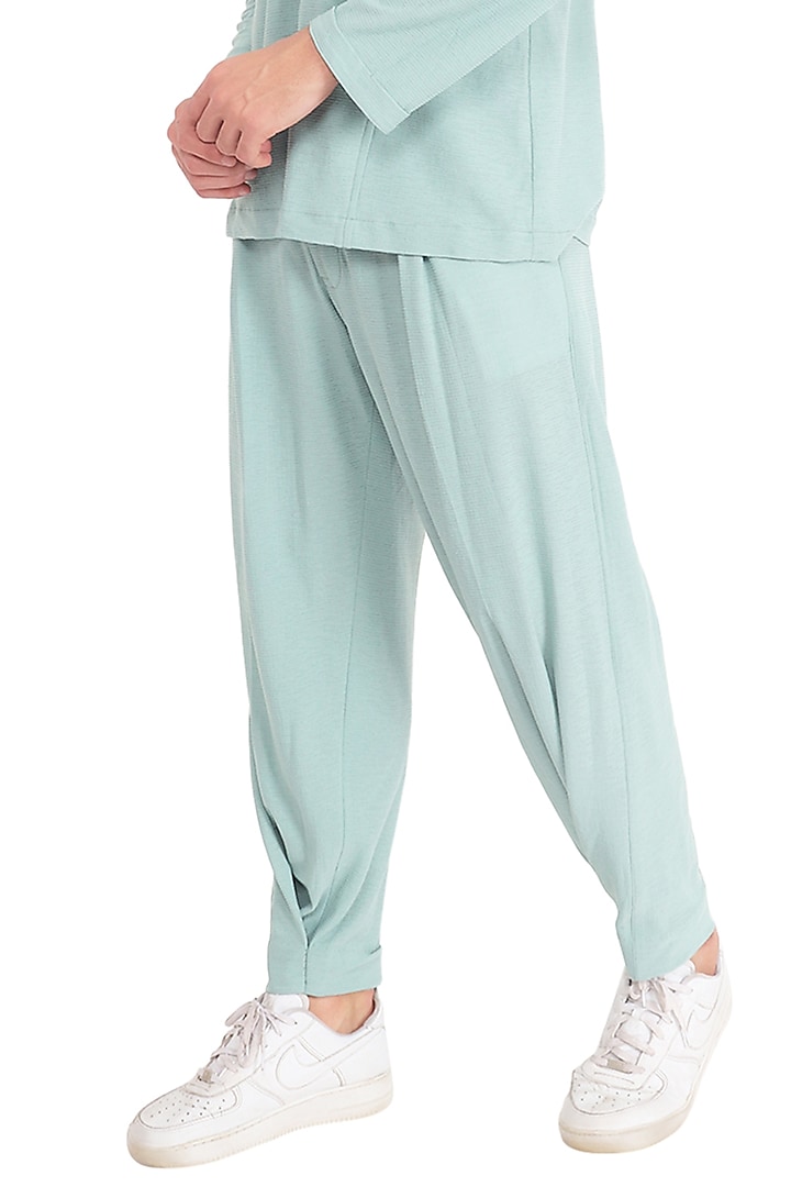 Green Knitted Linen Co-Ord Set by Pasqo Label at Pernia's Pop Up Shop